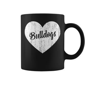 Bulldogs School Sports Fan Team Spirit Mascot Heart Coffee Mug - Monsterry DE