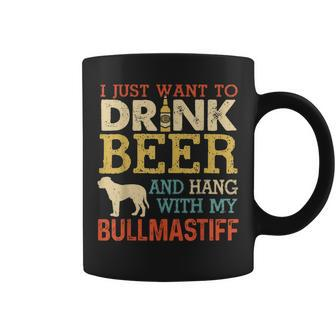 Bullmastiff Dad Drink Beer Hang With Dog Vintage Coffee Mug - Monsterry AU