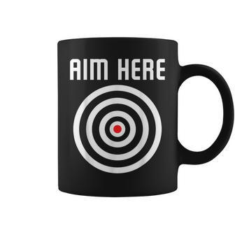 Bullseye Target Aim Here Darts Players Shooting Coffee Mug - Thegiftio UK