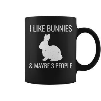I Like Bunnies & Maybe 3 People Introvert Bunny Coffee Mug | Mazezy