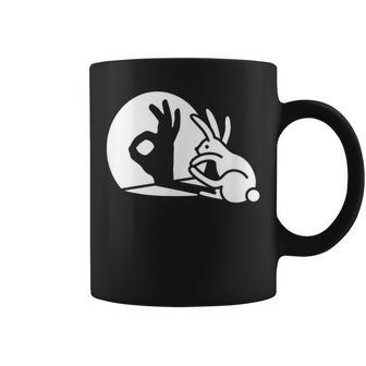 Bunny Rabbit Ok Okay Shadow Hand Gesture Sign Circle Game Coffee Mug - Monsterry AU