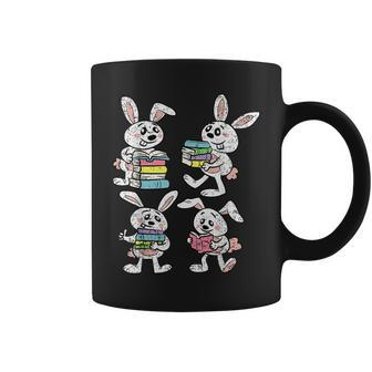 Bunny Reading Books Easter Rabbit Bookworm Spring Coffee Mug - Seseable
