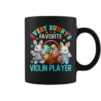 Bunny's Favorite Violin Player Easter Bunnies Instrument Coffee Mug | Mazezy