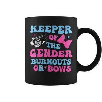Burnouts Or Bows Keeper Of Gender Baby Reveal Party Coffee Mug - Monsterry DE