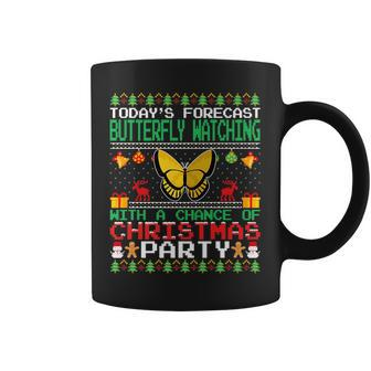Butterfly Watching Christmas Party Butterfly Lover Xmas Coffee Mug - Monsterry
