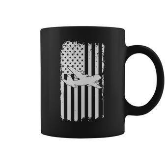 C-130 Airplane Retro Distressed Aircraft Pilot Coffee Mug - Monsterry