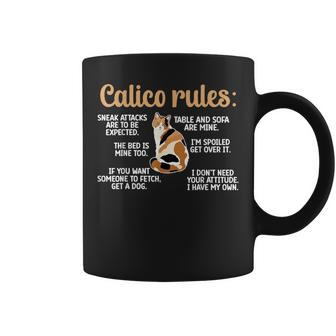 Calico Cat Rules Calico Cat Lover Calico Cat Owner Coffee Mug - Monsterry