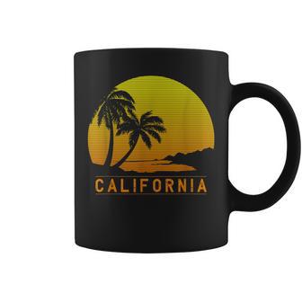 California Beach Palm Trees Summer Surf Surfer Coffee Mug - Monsterry