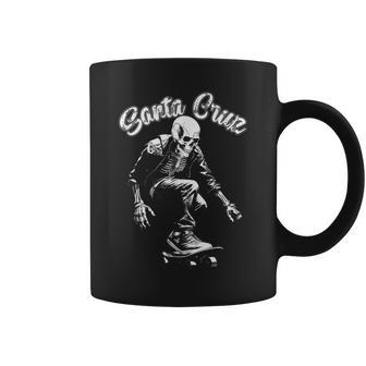 California City Santa Cruz Skeleton Surfing Skateboard Coffee Mug - Monsterry UK