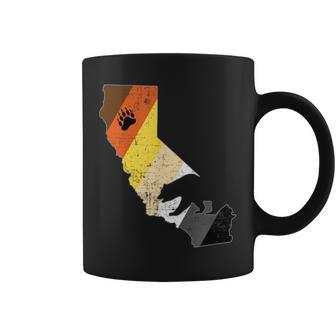 California Gay Bear Flag Pride Paw Distressed Coffee Mug - Monsterry DE