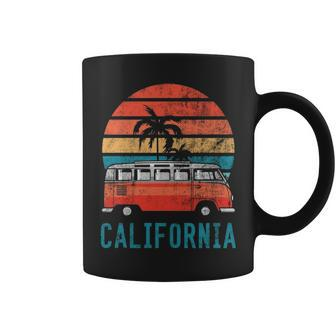 California Retro Surf Bus Vintage Van Surfer & Sufing Coffee Mug | Mazezy