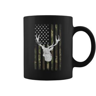 Camo Deer American Flag Graphic Hunting Men Dad Boys Coffee Mug - Monsterry AU