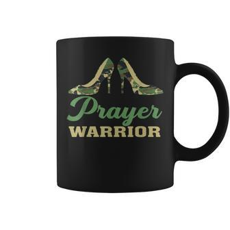 Camo Heels Prayer Warrior Faith God Jesus Christian Women Coffee Mug - Seseable