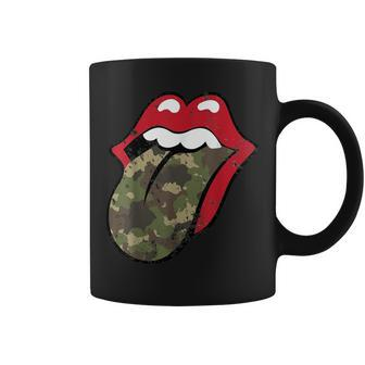 Camo Lips And Tongue Military 4Th Of July Coffee Mug - Monsterry CA