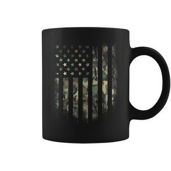 Camouflage American Flag Camo Hunting Coffee Mug - Monsterry