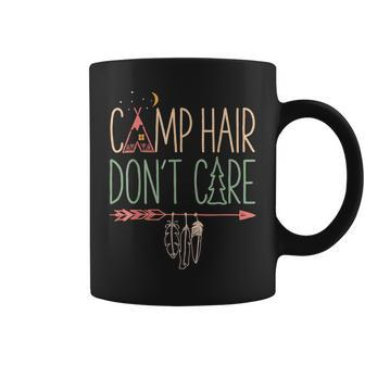 Camp Hair Don't Care Camping Outdoor Camper Women Coffee Mug - Monsterry AU