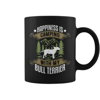 Camping With Bull Terrier Camp Lover Camping And Dogs Coffee Mug | Mazezy