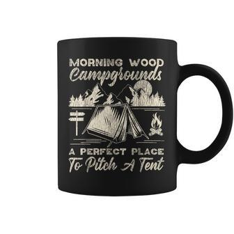 Camping Morning Wood Campgrounds Pitch A Tent Coffee Mug - Monsterry UK