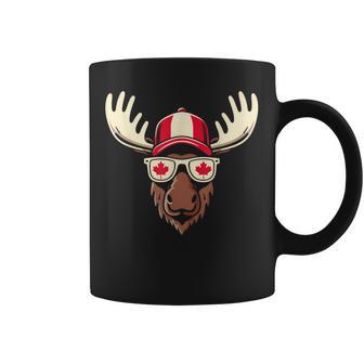 Canada Day Canadian Flag Maple Leaf Moose Sunglasses Coffee Mug - Monsterry DE