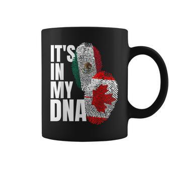 Canadian And Mexican Dna Flag Heritage Coffee Mug - Monsterry