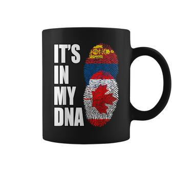 Canadian And Mongolian Mix Dna Heritage Flag Coffee Mug - Monsterry