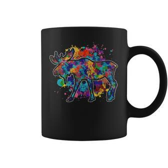 Canadian Moose Lover Forest Wildlife Animal Colorful Moose Coffee Mug - Monsterry