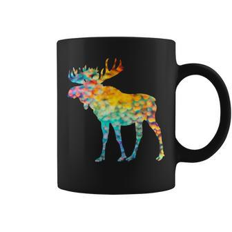 Candian Moose Abstrast Colorful Bright Group Coffee Mug - Monsterry