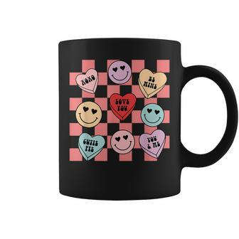 Candy Conversation Hearts Retro Groovy Valentines Day Coffee Mug | Mazezy