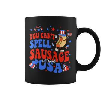 You Cant Spell Sausage Without Usa 4Th Of July Hotdog Coffee Mug - Monsterry