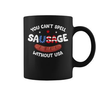 You Can't Spell Sausage Without Usa Patriotic American Flag Coffee Mug - Monsterry AU