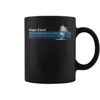 Cape Coral Vintage 80S Palm Trees Sunset Coffee Mug - Monsterry DE