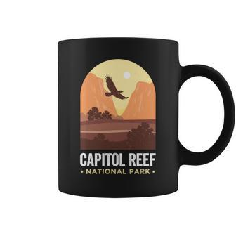 Capitol Reef National Park Utah Falcon Eagle Vintage Reef Coffee Mug - Monsterry CA
