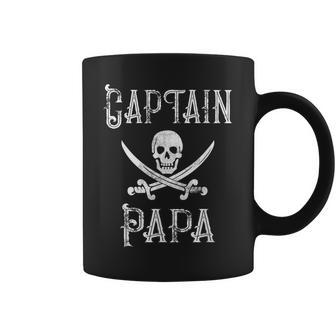 Captain Papa Retro Personalized Pirate Pontoon Coffee Mug - Monsterry DE