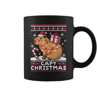Capy Ugly Christmas Sweater Capybara Lover Christmas Coffee Mug | Mazezy