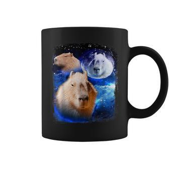 Capybara Meme Moon Capybaras Vintage Kawaii Coffee Mug - Seseable