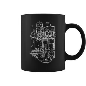 Car Engine Blueprint Car Auto Mechanic Garage Engineer Men Coffee Mug - Monsterry DE