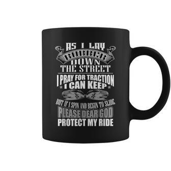 Car Lover Pray For Traction God Protect My Ride Fun Coffee Mug - Monsterry