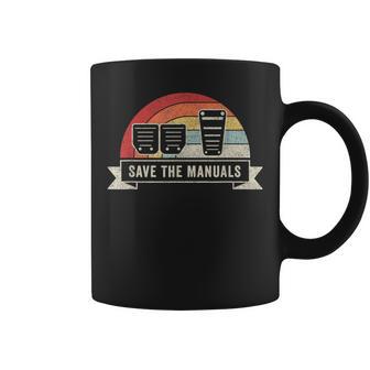 Car Lover Vintage Retro Save The Manuals Stick Shift Coffee Mug - Monsterry DE