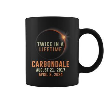 Carbondale Total Solar Eclipse 2024 Twice In A Lifetime Coffee Mug - Monsterry