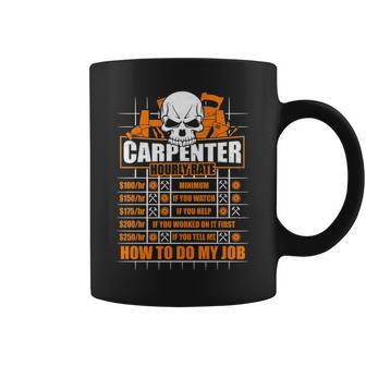 Carpenter Hourly Rate Hammer Ruler Coffee Mug | Mazezy