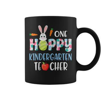 Carrot Bunny Happy Easter Day One Hoppy Kindergarten Teacher Coffee Mug - Monsterry DE