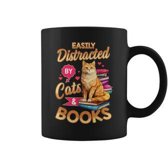 Cat For Book Lover Cats And Books Coffee Mug - Seseable