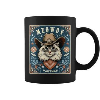 Cat Cowboy Mashup Meowdy Partner Poster Western Coffee Mug | Mazezy