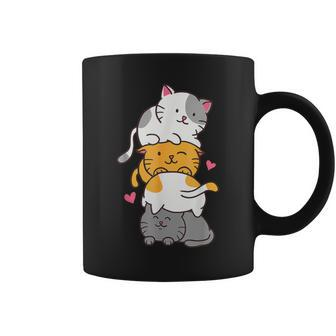 Cat Cute Kitty Pile Cats Anime Kawaii Neko Girls Coffee Mug - Seseable