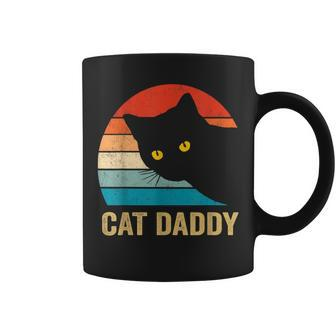 Cat Daddy Vintage Retro Black Cats Dad Fathers Day Coffee Mug - Monsterry AU