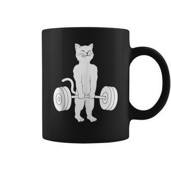 Cat Deadlift Powerlifting Kitty Weightlifting Cat Coffee Mug - Monsterry AU