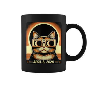 Cat In Eclipse Glasses Totality 2024 Total Solar Eclipse Coffee Mug | Mazezy