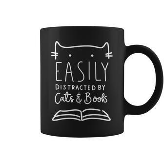 Cat Lover Cats And Books Book Lover Reading Lover Cat Coffee Mug | Mazezy