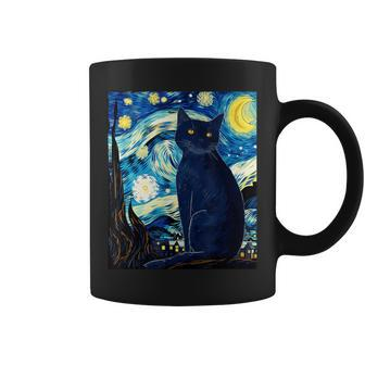 Cat Lover Vincent Van Gogh Inspired Starry Night Coffee Mug - Thegiftio UK
