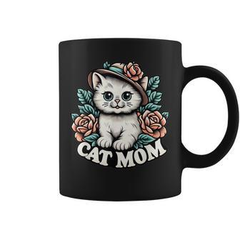Cat Mom Happy For Cat Lovers Family Matching Coffee Mug - Seseable